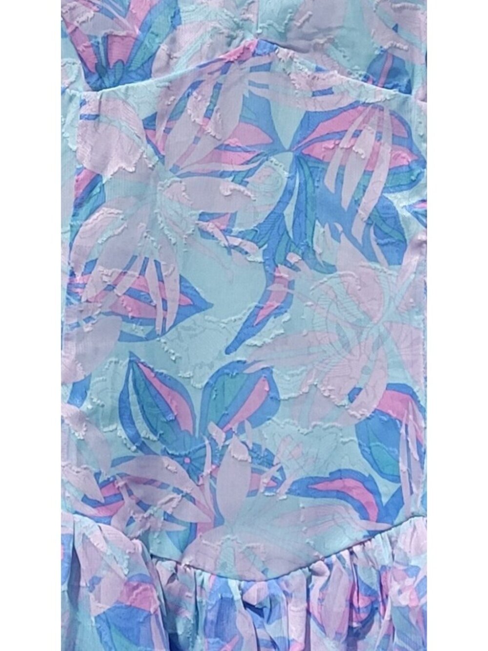 Wild Fable Blue Tropical Floral Tiered Fit & Flare Mini Dress -- Medium 8/10 - Picture 3 of 11